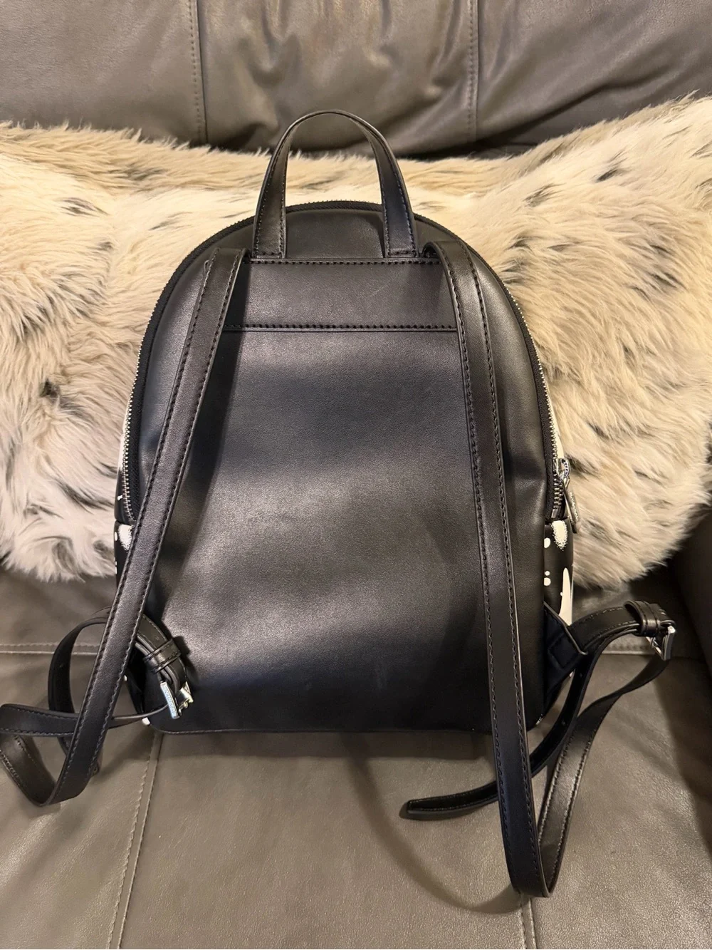 Michael Kors Graffiti Erin Black & White Logo Medium Backpack - NWT